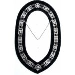 32nd Degree - Scottish Rite Wings DOWN Chain Collar - Gold/Silver on Black + Free Case