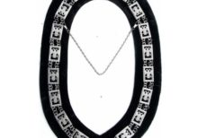32nd Degree - Scottish Rite Wings DOWN Chain Collar - Gold/Silver on Black + Free Case