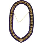 33rd Degree - Masonic Regalia Chain Collar - Gold/Silver on Purple + Free Case