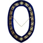 Knights Templar - Masonic Chain Collar - Gold/Silver on Blue + Free Case