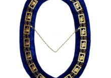 Knights Templar - Masonic Chain Collar - Gold/Silver on Blue + Free Case