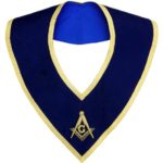 Masonic Master Mason Collar Gold on Blue Velvet Hand Embroidered