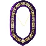 Grand Lodge - Chain Collar - Gold/Silver on Purple + Free Case