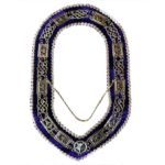 Grand Lodge - Chain Collar with Rhinestones - Gold/Silver on Purple Velvet