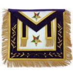 Hand Embroidered Masonic OES Patron Apron Golden Mylar Tassels