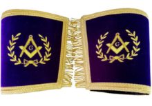 Masonic Gauntlets Cuffs - Master Mason Bullion Embroidered With Fringe
