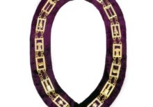 OES - Regalia Chain Collar - Gold/Silver on Purple + Free Case