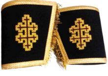 Masonic Gauntlets Cuffs - 33rd Degree with Cross Bullion Embroidered With Fringe