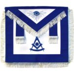 Masonic Past Master Apron Blue With White Fringe
