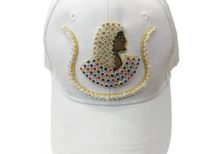 Daughters of Isis Jewel Embroidered White Baseball Cap