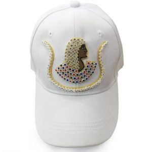 Daughters of Isis Jewel Embroidered White Baseball Cap
