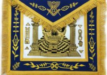 Custom Design Skull Pillars Masters Carpet Machine Made Apron Gold