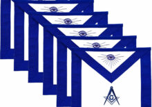 MASONIC MASTER MASON APRONS BLUE LODGE EMBROIDERED - (PACK OF 6)