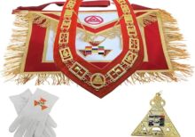 Synthetic Leather Imported Hook and Eye closure Masonic Royal Arch high priest full drerssed apron set
