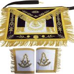 Masonic Past Master Embroidered Aprons Metallic Fringes and Metallic Braids Stitched Crossover The Apron Machine Embroidered Apron With Metallic Threads Golden